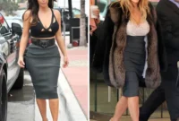 Kim Kardashian Steps Out In Pre-Baby Tight Skirt