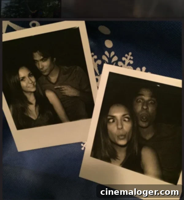 Nina Dobrev and Ian Somerhalder Goof Off With Selfies After Final Delena Filming 1 featured 1699532