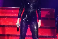 Selena Gomez Rocks Jingle Ball in a Sizzling Sheer Sequin Jumpsuit