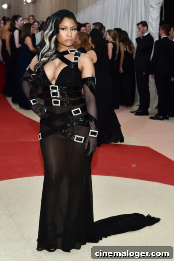 Nicki Minaj's Met Gala: Massive Cleavage Overflows Bondage Dress 1 featured 2084061