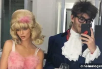 Kendall Jenner Channels Austin Powers Fembot Halloween Pink Lingerie