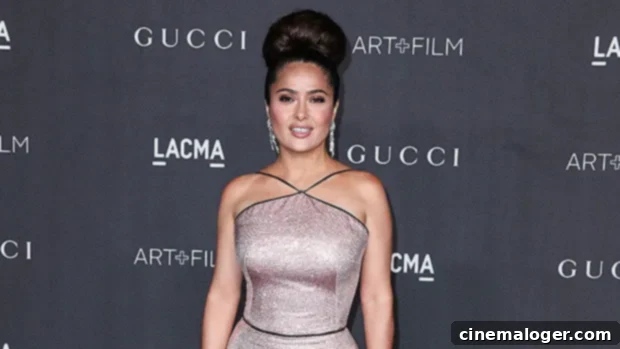 Salma Hayek, 53, Stuns Poolside In A Vibrant Red Swimsuit 1 featured 4166521