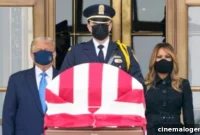 Trumps Encounter Vote Him Out Protests and Boos at RBG Memorial