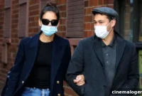 New Romance Blooms for Katie Holmes in Floral Dress with Emilio Vitolo Jr.