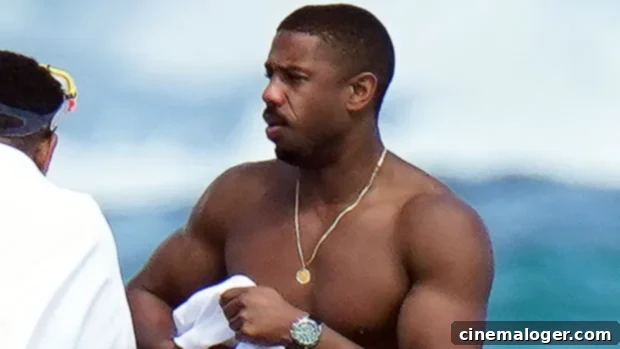 Michael B Jordan Heats Up St Barts On A Shirtless Dip 1 featured 4389094