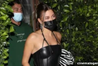 Hailey Baldwin Rocks Racy Leather Corset and Pants on Santa Monica Dinner Date