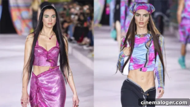 Dua Lipa and Emily Ratajkowski Shine on Runway in Shimmering Attire 1 featured 4523344