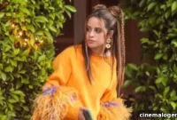 Camila Cabello Wows in Bright Yellow Feathered Top in LA