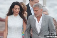 Amal Clooney’s Feathered Glamour Hand-in-Hand with George on Lake Como