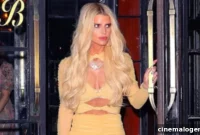Jessica Simpson’s Sunny Yellow Cutout Dress Dazzles NYC