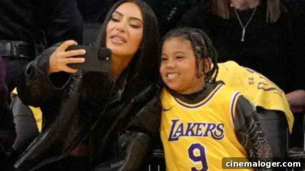 Kim Kardashian and Son Saint, 7, Rally for Tristan Thompson at Lakers Game 1 featured 5081373