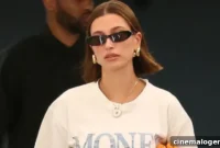 Hailey Bieber Sizzles in Slip Dress, Rocks ‘B’ Necklace