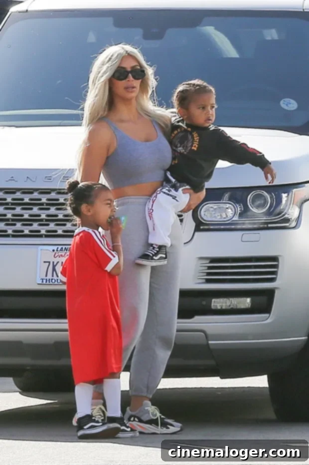 Kim K Sighting Fuels Fan Frenzy Over Kylie's Shared Baby Due Date 2 Kim Kardashian Saint North West