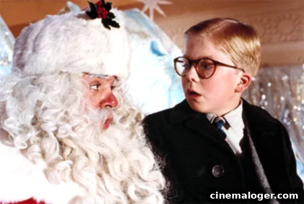 A Christmas Story Cast Through Four Decades 4 Peter Billingsley as Ralphie on Santa's Lap in A Christmas Story
