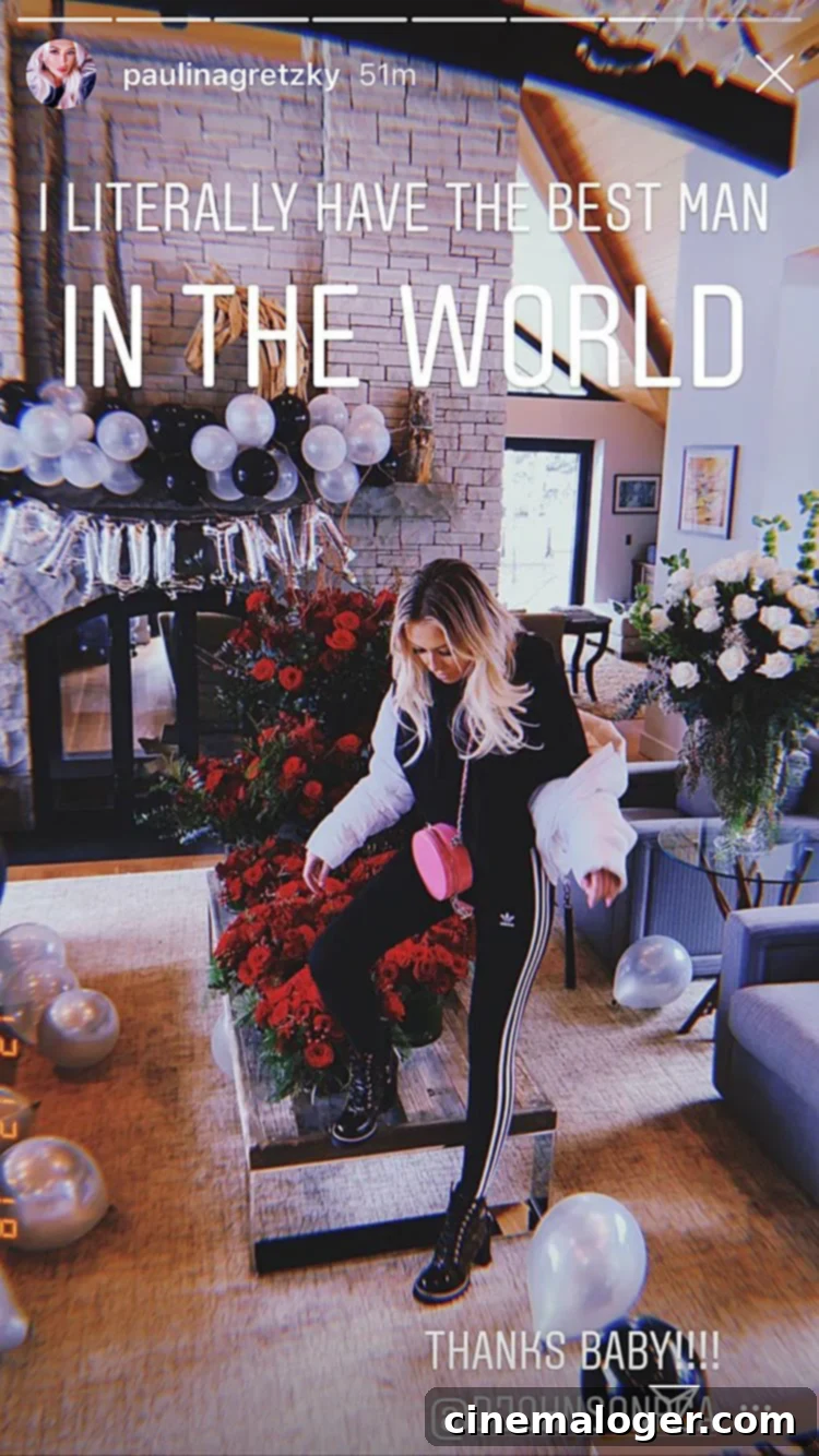 Paulina Gretzky's Bold Private Jet Pose With Dustin Johnson To Aspen 3 Paulina Gretzky Dustin Johnson