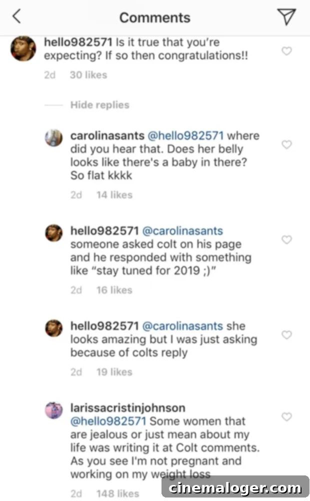 Larissa Speaks Out: Pregnant Amid Colt's Cheating Scandal? 2 Larissa Dos Santos Lima