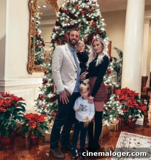 Paulina Gretzky Rocks a Daring Plaid Mini in Family Christmas Photo 2 Paulina Gretzky, Dustin Johnson & Kids