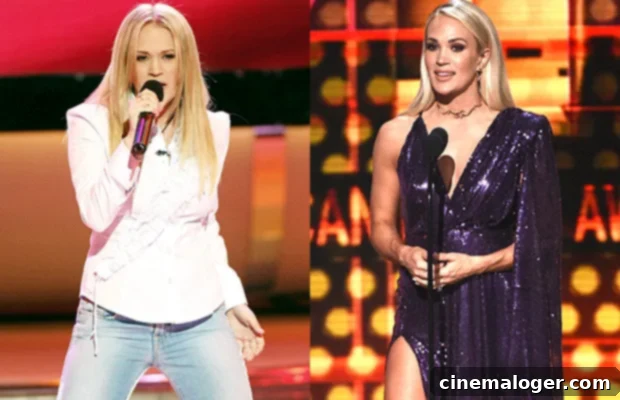 American Idol Winners: The Post-Show Lives and Transformations of Carrie Underwood and Fellow Champions 3 carrie underwood then and now