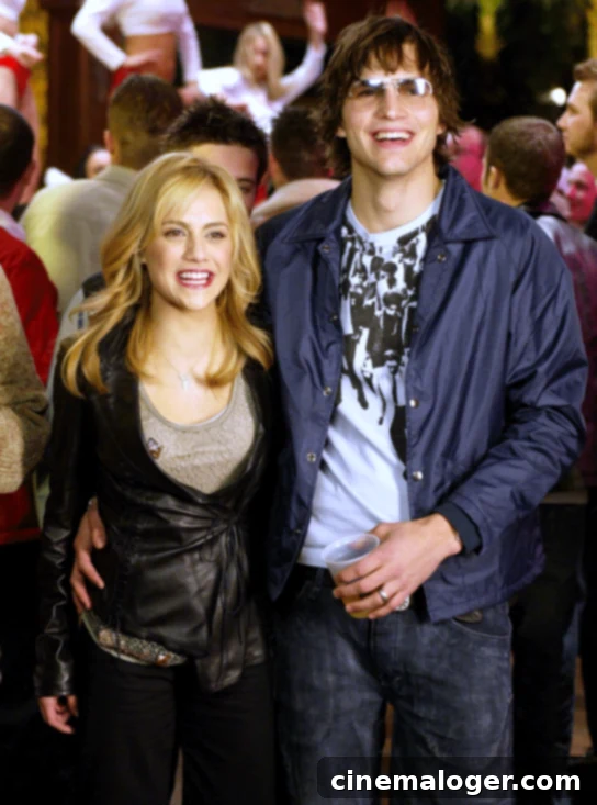 122009_Brittany_murphy_Ashton_85836372 Brittany Murphy and Ashton Kutcher pose for a photo, capturing their shared history in Hollywood. Ethan Miller/Getty Images