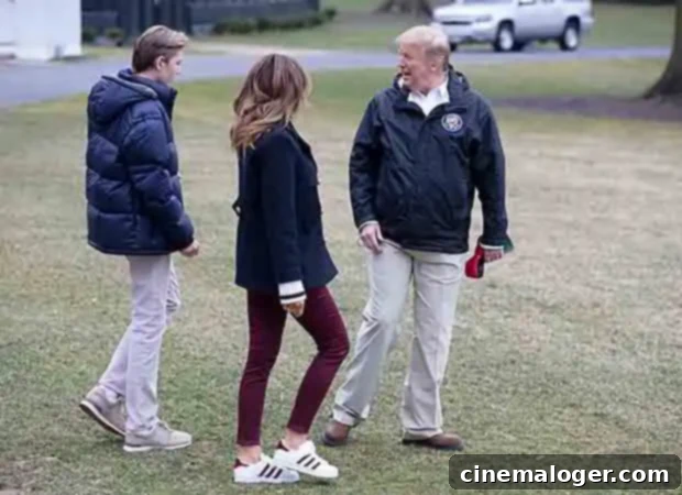 Barron Trump, 12, Reaching Donald And Melania's Height On Mar-a-Lago Trip 2 Barron Trump Melania Trump Donald Trump