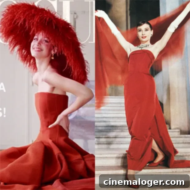 Bella Hadid Reimagines Audrey Hepburn in Striking Red for New Vogue Cover 2 Bella Hadid Red Dress Vogue Cover Audrey Hepburn