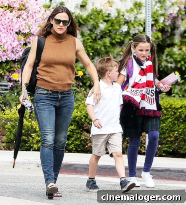 Jennifer Garner out with daughter Seraphina and son Samuel in LA