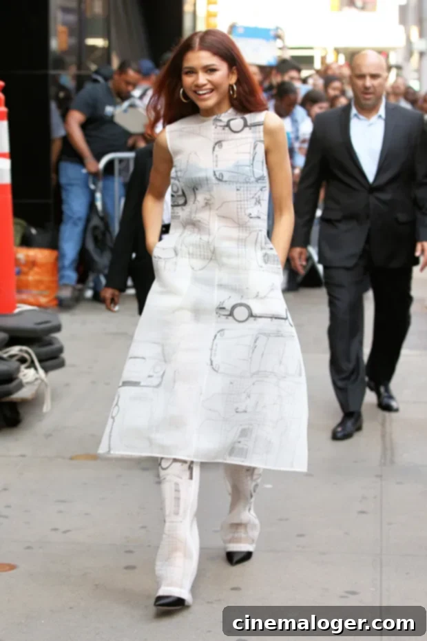 Zendaya Stuns In Sheer Outfit For NYC Spider-Man Premiere 2 Zendaya Sheer Tunic