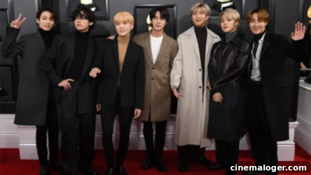 BTS Elevates Lil Nas X to Seoul Town Road in All Star Spectacle 3 BTS members performing with Lil Nas X at the Grammys