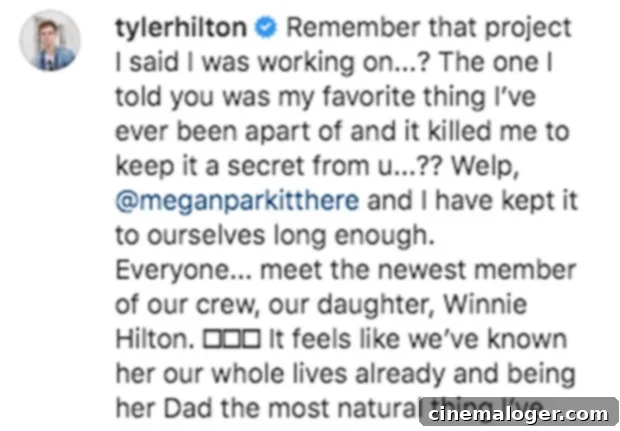 Tyler Hilton And Megan Park Quietly Welcome Daughter He Is Obsessed 2 Tyler Hilton Caption