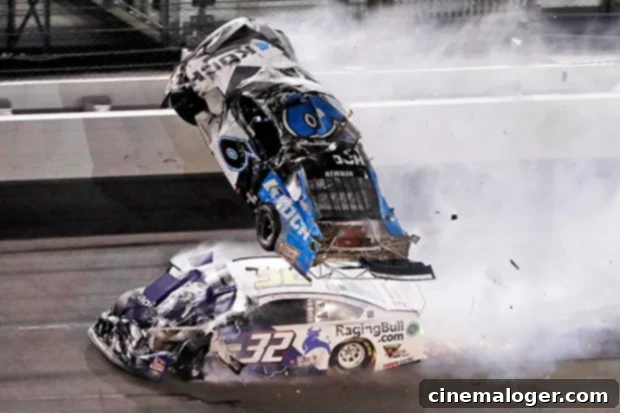 First Photo Emerges: Ryan Newman Rescued From Daytona 500's Devastating Wreck 3 Ryan Newman (6) goes airborne after crashing with Corey LaJoie (32) during the NASCAR Daytona 500 auto race Monday, Feb. 17, 2020, at Daytona International Speedway in Daytona Beach, Fla. (AP Photo/Chris O'Meara)