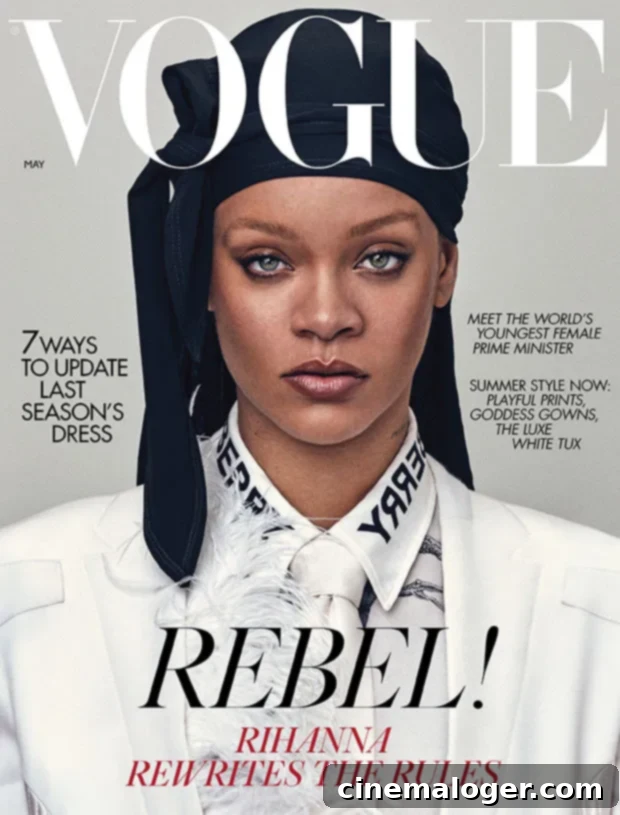Rihanna Makes British Vogue History Wearing Durag and Princess Leia Buns 2 rihanna