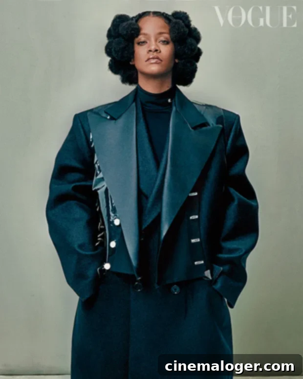 Rihanna Makes British Vogue History Wearing Durag and Princess Leia Buns 3 rihanna