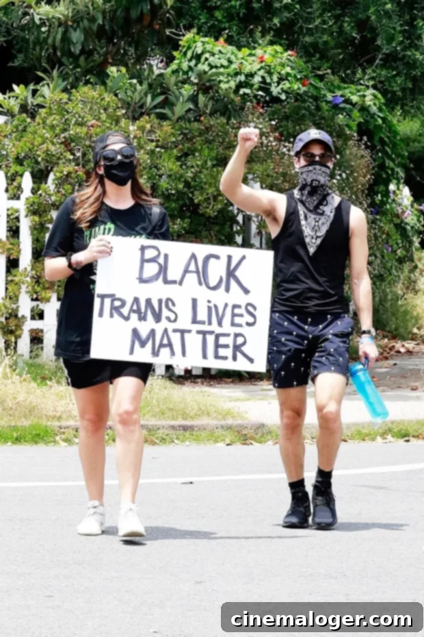 Darren Criss and Mia Swier Rally for Black Trans Justice in Los Angeles 2 Darren Criss, Mia Swier