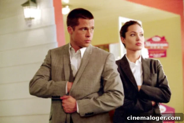 Brangelina: From Red Carpet Bliss to Bitter Legal Battles 2 MR. AND MRS. SMITH, Brad Pitt, Angelina Jolie, 2005, TM & Copyright (c) 20th Century Fox Film Corp. All rights reserved.