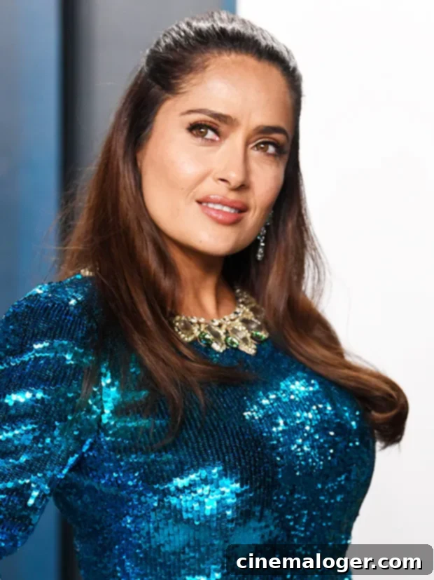 Salma Hayek 53 Debuts Fresh Hair Makeover Grey Roots Gone Before And After Photos 2 salma hayek