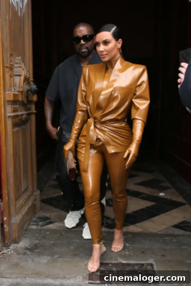 Kim Kardashian's Leather Glamour Meets PDA-Filled Romance With Kanye 2 Kim Kardashian, Kanye West