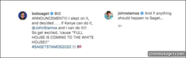 John Stamos Mocks Kanye Wests White House Bid With Full House Parody 2 Bob Saget John Stamos IG