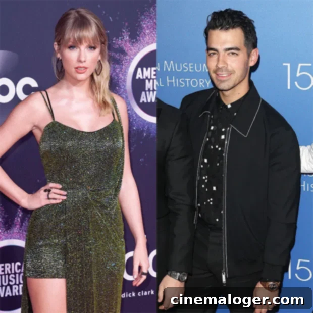 Taylor Swift's 'Invisible String' Lyric Sparks Joe Jonas Baby Gift Rumors 2 Taylor Swift's ex Joe Jonas and his pregnant wife Sophie Turner smiling together
