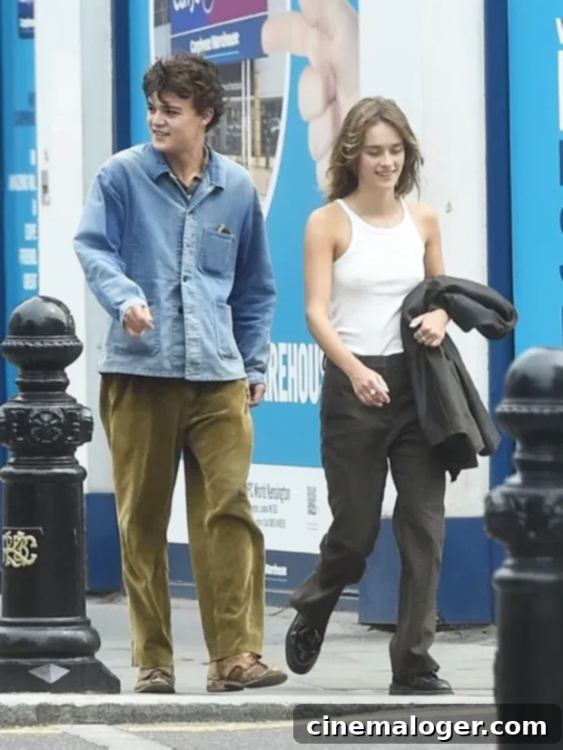 Spitting Image: Jack Depp, 18, Shares Romantic Stroll With Girlfriend Camille 3 Jack Depp and Camille Jansen sharing a laugh during their London walk