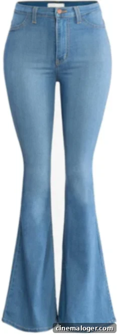 Unlock Endless Legs: 7 Fall Flare Jeans Inspired by Vanessa Hudgens 5 URBAN K Women’s Classic High Waist Denim Bell Bottoms Jeans