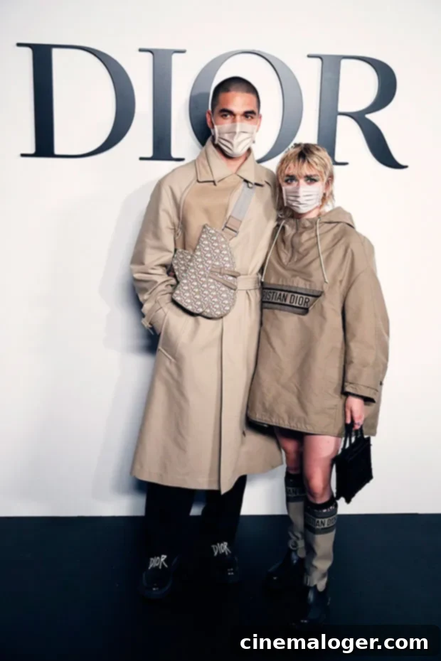 Maisie Williams and Top Stars' Chic Arrivals at Paris Fashion Week 2 Maisie Williams and Reuben Selby at Dior S/S 2021
