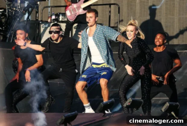 Justin Bieber, a multiple nominee at the People's Choice Awards 2020, performing.