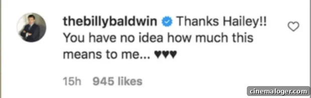 Hailey Baldwin: Trump Hurt My Mental Health, So I'm Voting Biden 2 Billy Baldwin's Instagram comment
