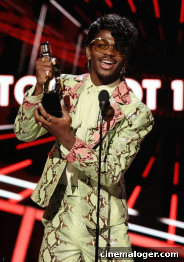 2020 Billboard Music Awards: Billie Eilish & More Among the Winners 4 Lil Nas X at the 2020 Billboard Music Awards, celebrating his 'Old Town Road' success and hinting at future music.