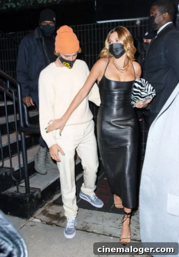 Hailey Baldwin Dazzles in Leather Skirt for Dinner with Justin Bieber, Plus Their Top 10 Date Nights 4 Justin Bieber, Hailey Baldwin