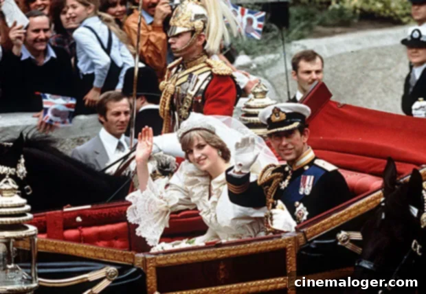 Princess Diana: 5 Key Insights Before The Crown Season 4 4 The Prince and Princess of Wales smile and wave to the crowds during their carriage procession to Buckingham Palace after their wedding at St. Paul’s Cathedral.