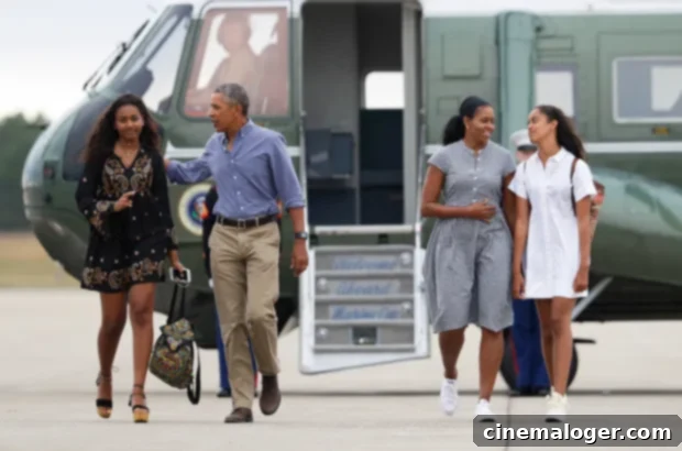 Obama Gushes Over Sasha's Confidence and Malia's Buoyancy 2 Barack Michelle Sasha Malia Obama