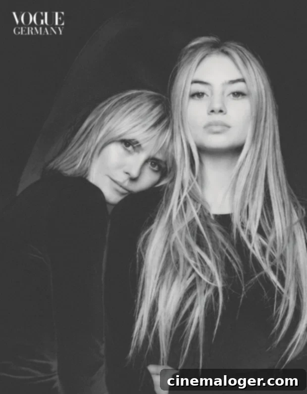 Heidi Klum, Lookalike Leni (16) and Mom Erna: Three Generations in Sweet Vogue Germany Selfie 2 Heidi Klum, Leni
