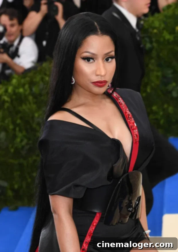 Nicki Minaj Radiant Makeup Free After Hair Waves Before Sons First Christmas 2 Nicki Minaj