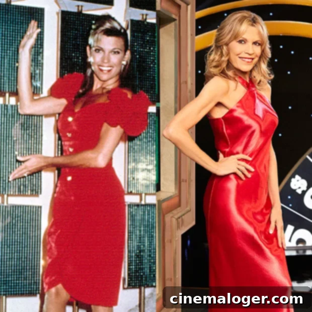 Vanna White's Timeless Glow: Her 38-Season Evolution 2 Vanna White on Wheel of Fortune in the early years